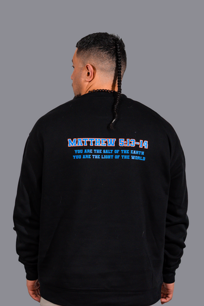 SALT N LIGHT CREW NECK - Black with Blue Font