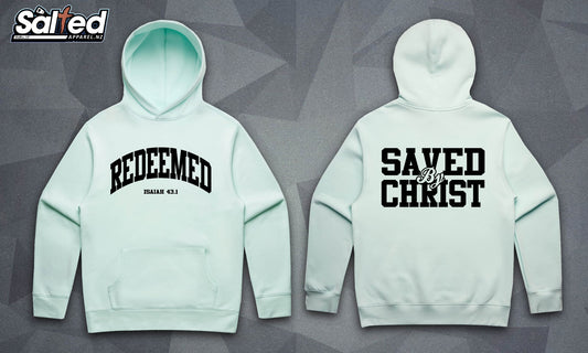 Redeemed/Saved By Christ Hoodie - SEAFOAM