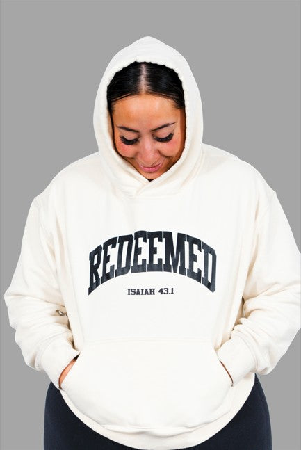 Redeemed/Saved By Christ Hoodie - ECRU